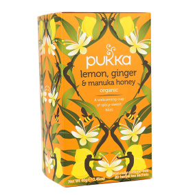 Pukka Organic Herbal Tea Lemon, Ginger & Manuka Honey, 20 Sachets
