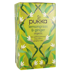 Front of Pukka Lemongrass & Ginger Organic Caffeine-Free Herbal Tea, 36g
