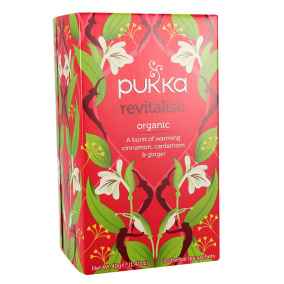 Back of Pukka Revitalise Organic Herbal Tea, 20 Sachets