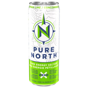 Front of True North Plant-Based Energy Drink Cucumber Lime