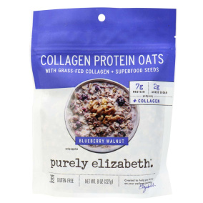 Purely Elizabeth Gluten-Free Grass-Fed Collagen Protein Oats Blueberry Walnut, 227g
