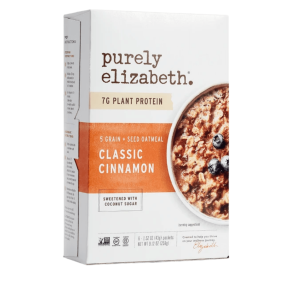 Front of Purely Elizabeth 5 Grain + Seed Gluten-Free Oatmeal Classic Cinnamon, 258g