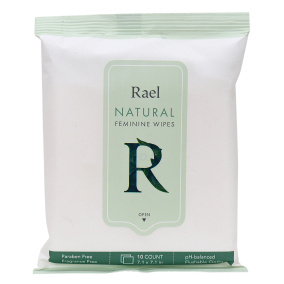 Front of Rael Natural pH-Balanced Feminine Wipes