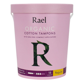 Front of Rael Organic Cotton Tampons Regular