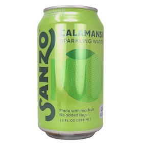 Front of Sanzo Real Fruit Sparkling Water Calamansi