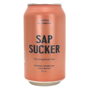 Front of Sapsucker Organic Sparkling Tree Water The Grapefruit One