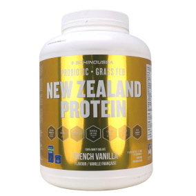 Front of Schinoussa Probiotic Grass-Fed New Zealand Whey Isolate French Vanilla