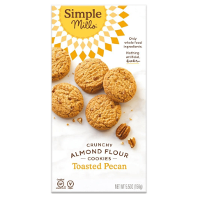 Front of Simple Mills Grain-Free Crunchy Cookies Toasted Pecan, 156g