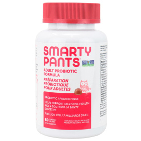 Front of SmartyPants Adult Probiotic Strawberry Creme, 60 Gummies