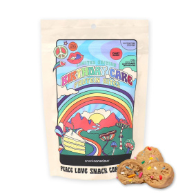 Front of Snackconscious Plant-Based Protein Bites Birthday Cake