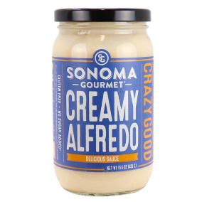 Front of Sonoma Gourmet Keto Creamy Alfredo Delicious Sauce, 439g
