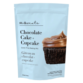 Front of Stellar Eats Grain-Free Chocolate Cake and Cupcake Baking Mix, 343g