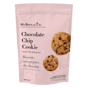 Front of Stellar Eats Grain-Free Chocolate Chip Cookie Baking Mix, 266g