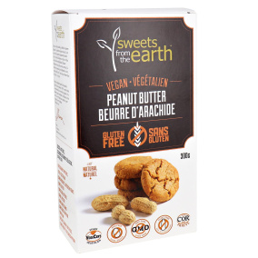 Front of Sweets From The Earth Vegan Peanut Butter Cookies, 300g