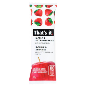 Front of That’s It. No Sugar Added Fruit Bar Apple Strawberries, 35g