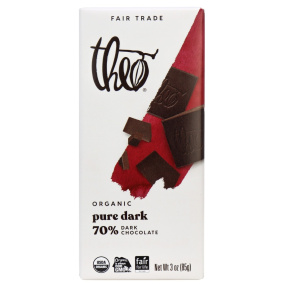 Theo Organic 70% Pure Dark Chocolate, 85g