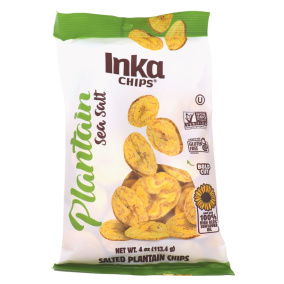 Front of Inka Chips Sea Salt Plantain Chips, 113g