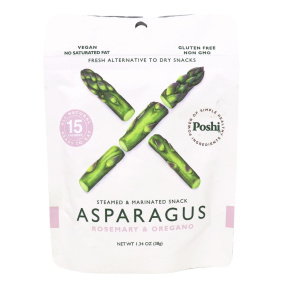 Poshi Gluten-Free Asparagus with Rosemary & Oregano Steamed & Marinated Snack, 38g