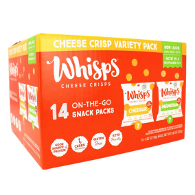 Front of Whisps Snack Pack, Parmesan &amp; Cheddar, 14 bags