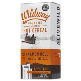 Wildway Grain-Free Instant Hot Cereal Cinnamon Roll, 4 Packets