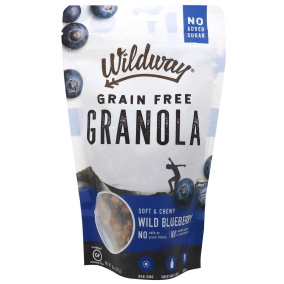Front of Wildway Grain Free Granola Soft & Chewy Wild Blueberry, 227g